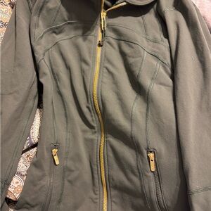 Lululemon define jacket Women's Green with Gold Accents